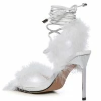 MOJITO MAMI FEATHER STRAPPY SANDAL IN WHITE -Sewing Down South shop mojito mami feather strappy sandal in white white 5 5