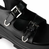 MONSTER JAM FLATFORM SANDAL IN BLACK -Sewing Down South shop monster jam flatform sandal in black black 5 5