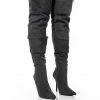 MOTOFOX STILETTO OVER THE KNEE BOOT IN BLACK DENIM