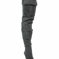 MOTOFOX STILETTO OVER THE KNEE BOOT IN BLACK DENIM -Sewing Down South shop motofox stiletto over the knee boot in black denim black 4 4