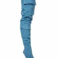 MOTOFOX STILETTO OVER THE KNEE BOOT IN BLUE DENIM -Sewing Down South shop motofox stiletto over the knee boot in blue denim denim 4 4