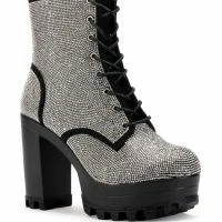 NEW STORY RHINESTONE LACE UP BOOTIE -Sewing Down South shop new story rhinestone lace up bootie black 3 3