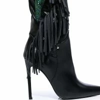 NEXT UP RHINESTONE OVER THE KNEE STILETTO BOOT WITH FRINGE IN BLACK -Sewing Down South shop next up rhinestone over the knee stiletto boot with fringe in black black 5 5 c1