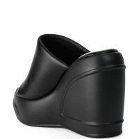 OCEAN EYES WEDGE SANDAL IN BLACK -Sewing Down South shop ocean eyes wedge sandal in black black 4 4