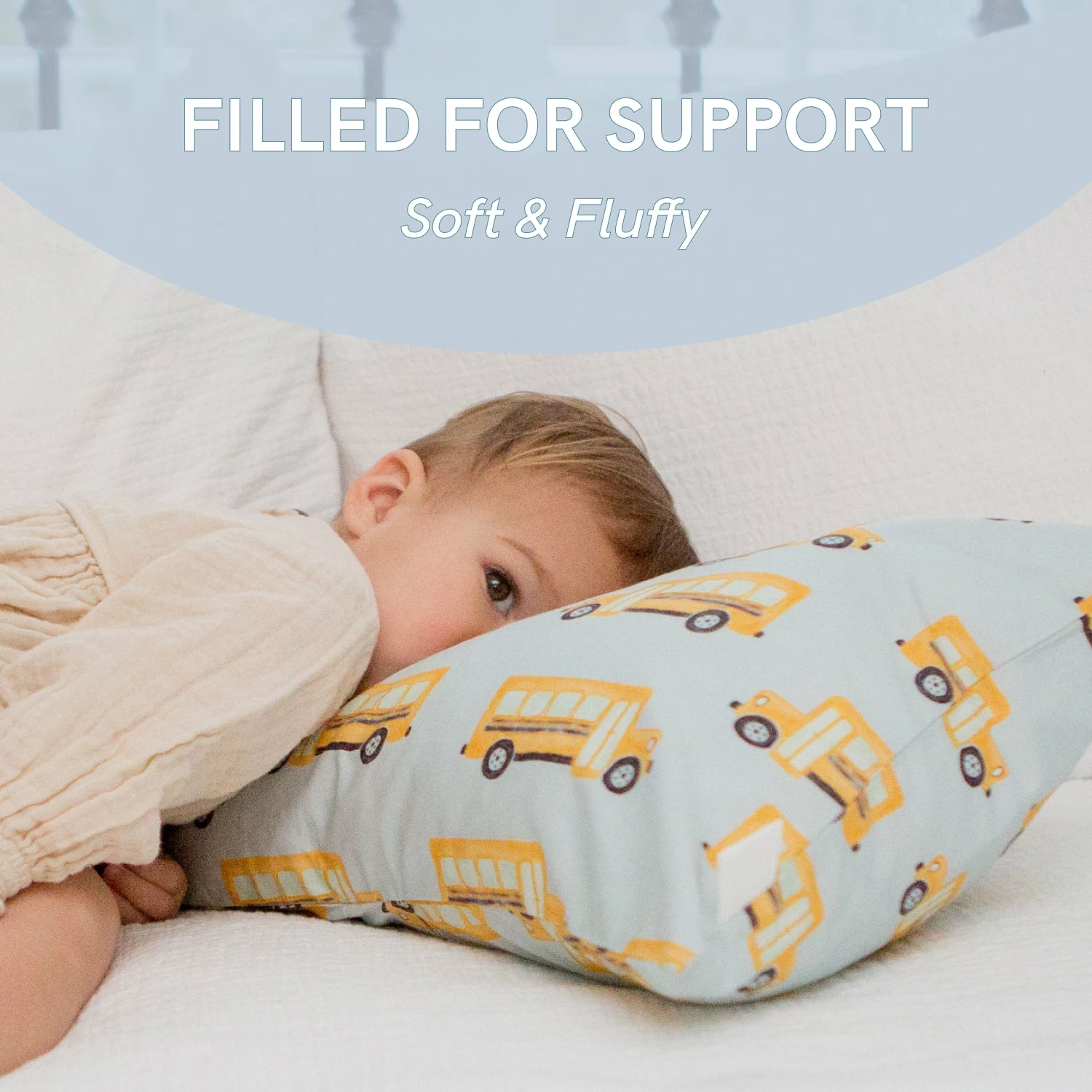 Harris Pillow Toddler Sleeping Bundle: Organic Pillow + School Buses Case 6 Harris Pillow Toddler Sleeping Bundle: Organic Pillow + School Buses Case - Image 6