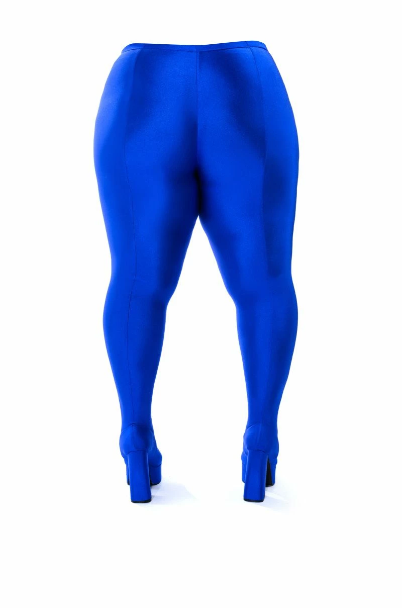 PLUS AZALEA WANG STAR STRETCH CHUNKY HEEL PANT BOOT IN BLUE 4 PLUS AZALEA WANG STAR STRETCH CHUNKY HEEL PANT BOOT IN BLUE - Image 4