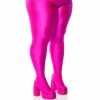PLUS AZALEA WANG STAR STRETCH CHUNKY HEEL PANT BOOT IN FUCHSIA