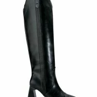 POSTED BLACK KNEE HIGH WESTERN BOOT -Sewing Down South shop posted black knee high western boot black 3 3