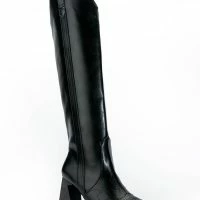 POSTED BLACK KNEE HIGH WESTERN BOOT -Sewing Down South shop posted black knee high western boot black 4 4