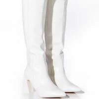 POSTED WHITE KNEE HIGH WESTERN BOOT