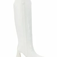 POSTED WHITE KNEE HIGH WESTERN BOOT -Sewing Down South shop posted white knee high western boot white 3 3