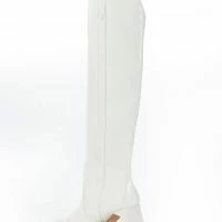 POSTED WHITE KNEE HIGH WESTERN BOOT -Sewing Down South shop posted white knee high western boot white 5 5