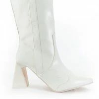 POSTED WHITE KNEE HIGH WESTERN BOOT -Sewing Down South shop posted white knee high western boot white 6 6