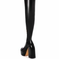 READY TO MINGLE OVER THE KNEE PU CHUNKY BOOT IN BLACK -Sewing Down South shop ready to mingle over the knee pu chunky boot in black black 4 4