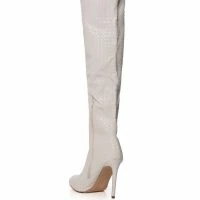 RONNIE WEAVED THIGH HIGH BOOT IN CREAM -Sewing Down South shop ronnie weaved thigh high boot in cream cream 4 4