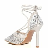 ROSALYN EMBELLISHED WHITE PUMP -Sewing Down South shop rosalyn embellished white pump white 4 4 c1 c1