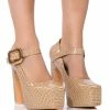 ROUNDABOUT CHUNKY CROC MARY JANE PUMP IN NUDE