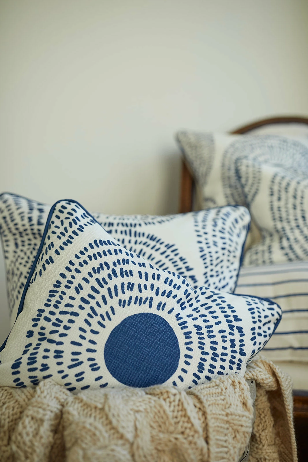 Sewing Down South Modern Collection: Navy Medallion Lumbar Pillow 2 Sewing Down South Modern Collection: Navy Medallion Lumbar Pillow - Image 2