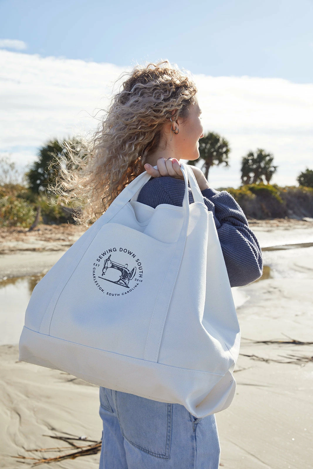 Sewing Down South *SEW NEW* SDS Canvas Tote Bag With Pocket 1 Sewing Down South *SEW NEW* SDS Canvas Tote Bag With Pocket