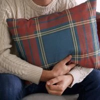 Sewing Down South The Velvet Collection: Navy Plaid Lumbar Pillow