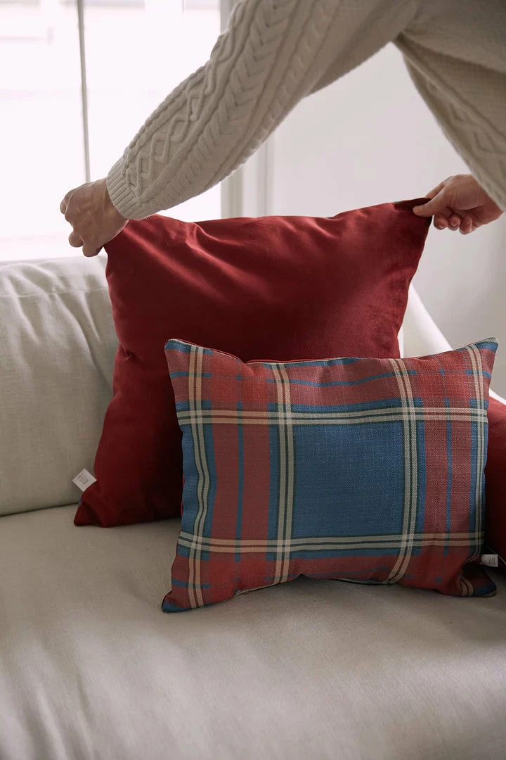 Sewing Down South *SEW NEW* The Velvet Collection: Navy Plaid 19x19 Pillow 4 Sewing Down South *SEW NEW* The Velvet Collection: Navy Plaid 19x19 Pillow - Image 4