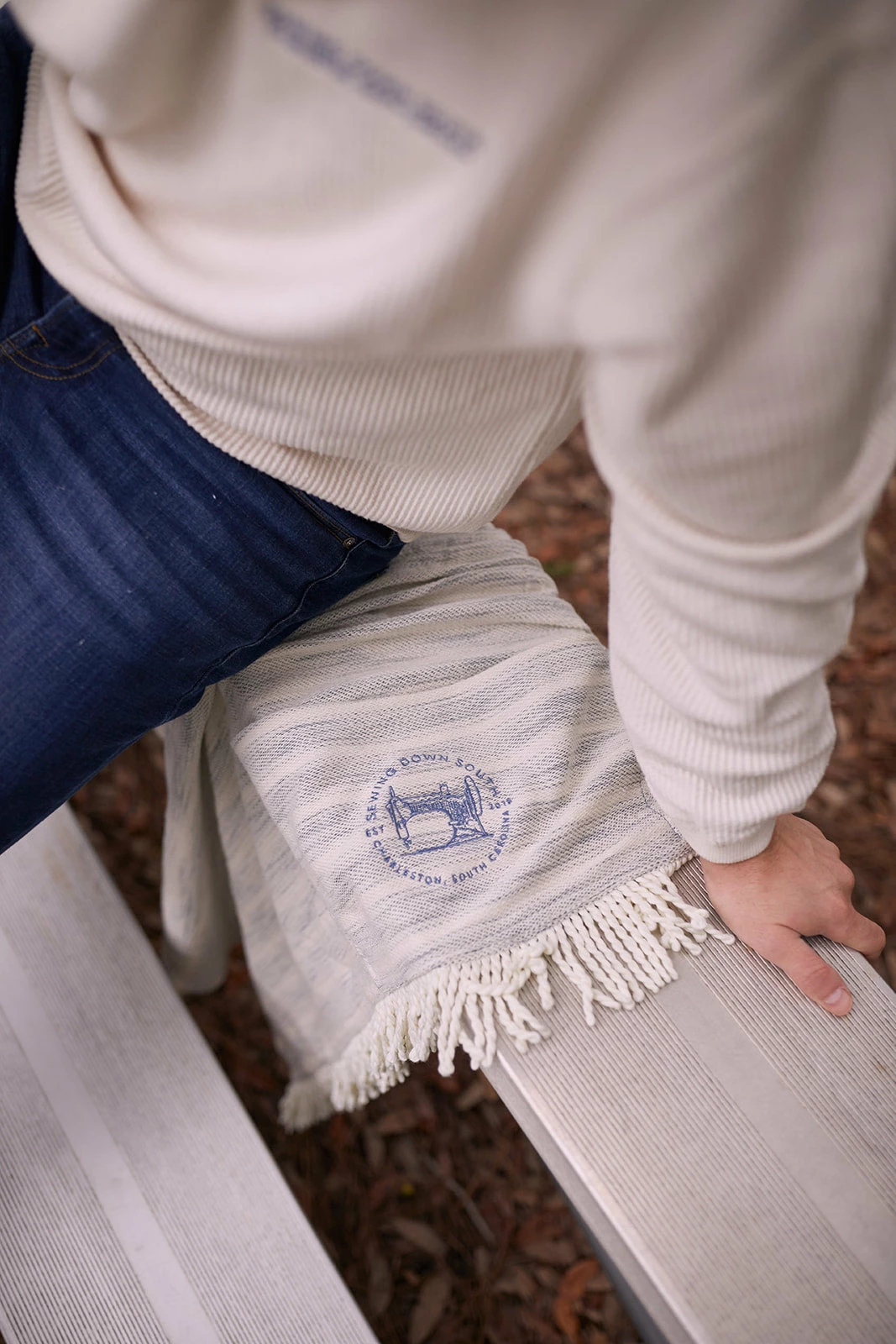 Sewing Down South *SEW NEW* SDS Embroidered Picnic Blanket With Tassels 2 Sewing Down South *SEW NEW* SDS Embroidered Picnic Blanket With Tassels - Image 2