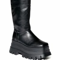 SKYHIGH FLATFORM BOOTIE IN BLACK -Sewing Down South shop skyhigh flatform bootie in black black 3 3