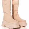 SKYHIGH FLATFORM BOOTIE IN NUDE