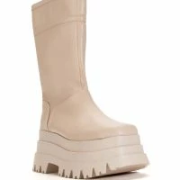 SKYHIGH FLATFORM BOOTIE IN NUDE -Sewing Down South shop skyhigh flatform bootie in nude nude 3 3