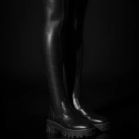 **SLIM FIT** AZALEA WANG LATE NIGHTS FITTED OVER THE KNEE FLATFORM BOOT WITH 4 WAY STRETCH -Sewing Down South shop slim fit azalea wang late nights fitted over the knee flatform boot with 4 way stretch black 1 1 c1