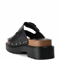 SLOW MOTION FLAT SANDAL IN BLACK -Sewing Down South shop slow motion flat sandal in black black 4 4