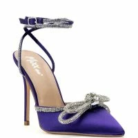 SOFIA SATIN RHINESTONE PUMP IN PURPLE -Sewing Down South shop sofia satin rhinestone pump in purple purple 3 3