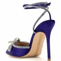 SOFIA SATIN RHINESTONE PUMP IN PURPLE -Sewing Down South shop sofia satin rhinestone pump in purple purple 4 4
