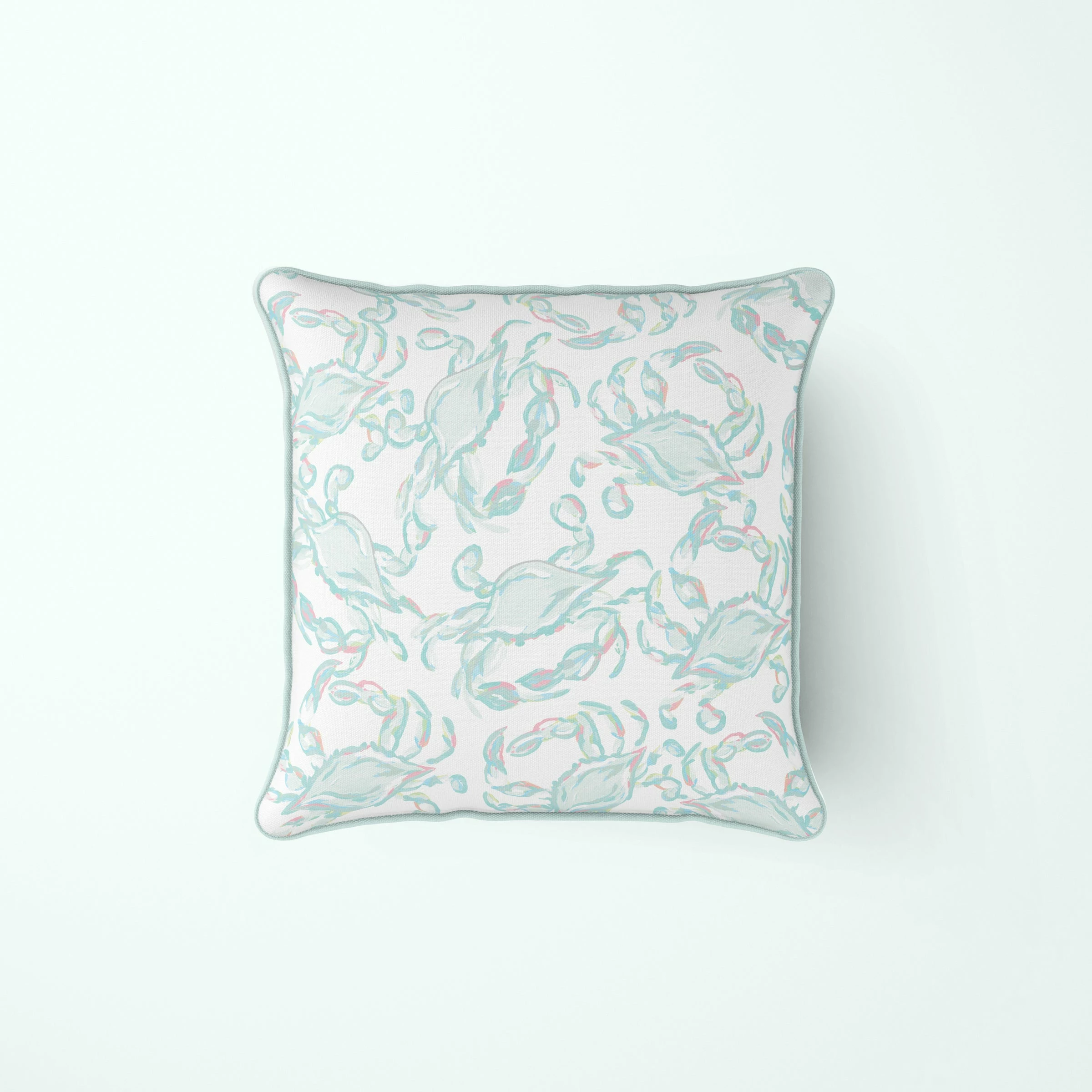 Sewing Down South Pastel Crab Craze Outdoor Pillow 1 Sewing Down South Pastel Crab Craze Outdoor Pillow