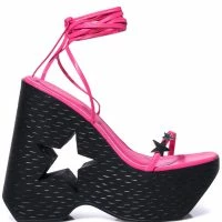 STAR EYED CHUNKY SANDAL WITH CUT OUT ON PINK -Sewing Down South shop star eyed chunky sandal with cut out on pink pink 2 2 c1