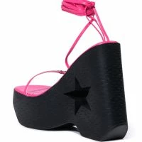 STAR EYED CHUNKY SANDAL WITH CUT OUT ON PINK -Sewing Down South shop star eyed chunky sandal with cut out on pink pink 4 4