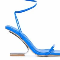 STEP YOUR GAME UP FLOATING HEEL STRAPPY SANDAL IN BLUE -Sewing Down South shop step your game up floating heel strappy sandal in blue blue 6 6