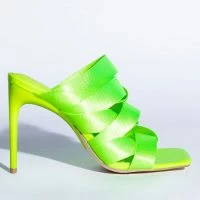STRAP IN STILETTO MULE SANDAL IN GREEN -Sewing Down South shop strap in stiletto mule sandal in green green 3 3