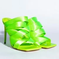 STRAP IN STILETTO MULE SANDAL IN GREEN -Sewing Down South shop strap in stiletto mule sandal in green green 4 4