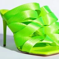 STRAP IN STILETTO MULE SANDAL IN GREEN -Sewing Down South shop strap in stiletto mule sandal in green green 6 6