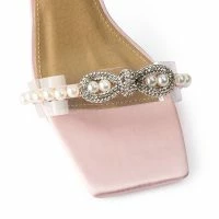 SWEET DREAM PEARL SANDAL IN PINK -Sewing Down South shop sweet dream pearl sandal in pink pink 5 5 c1