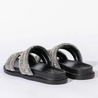 TAKE ME TO SPACE FLAT SANDAL IN BLACK -Sewing Down South shop take me to space flat sandal in black black 5 5