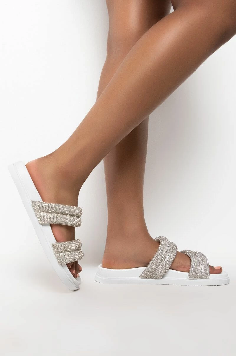 TAKE ME TO SPACE FLAT SANDAL IN WHITE 2 TAKE ME TO SPACE FLAT SANDAL IN WHITE - Image 2