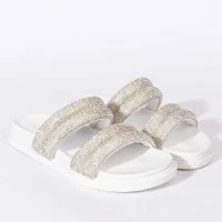 TAKE ME TO SPACE FLAT SANDAL IN WHITE 9 TAKE ME TO SPACE FLAT SANDAL IN WHITE -Sewing Down South shop take me to space flat sandal in white white 4 4