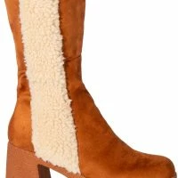 TOP TIER CHUNKY SUEDE BOOT IN TAN -Sewing Down South shop top tier chunky suede boot in tan tan 5 5