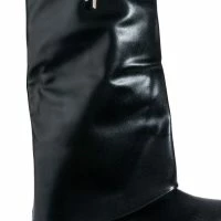 TRIPLE SEC FOLD OVER FLAT BOOT IN BLACK -Sewing Down South shop triple sec fold over flat boot in black black 5 5