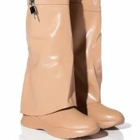 TRIPLE SEC FOLD OVER FLAT BOOT IN NUDE