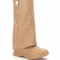 TRIPLE SEC FOLD OVER FLAT BOOT IN NUDE -Sewing Down South shop triple sec fold over flat boot in nude nude 3 3