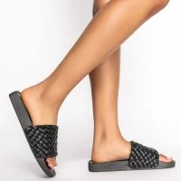 TWISTED LOVE FLAT SANDAL IN BLACK -Sewing Down South shop twisted love flat sandal in black black 2 2