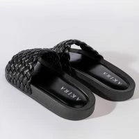 TWISTED LOVE FLAT SANDAL IN BLACK -Sewing Down South shop twisted love flat sandal in black black 6 6